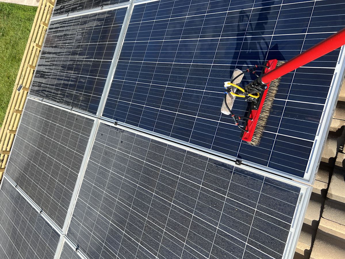 Commercial solar panel cleaning